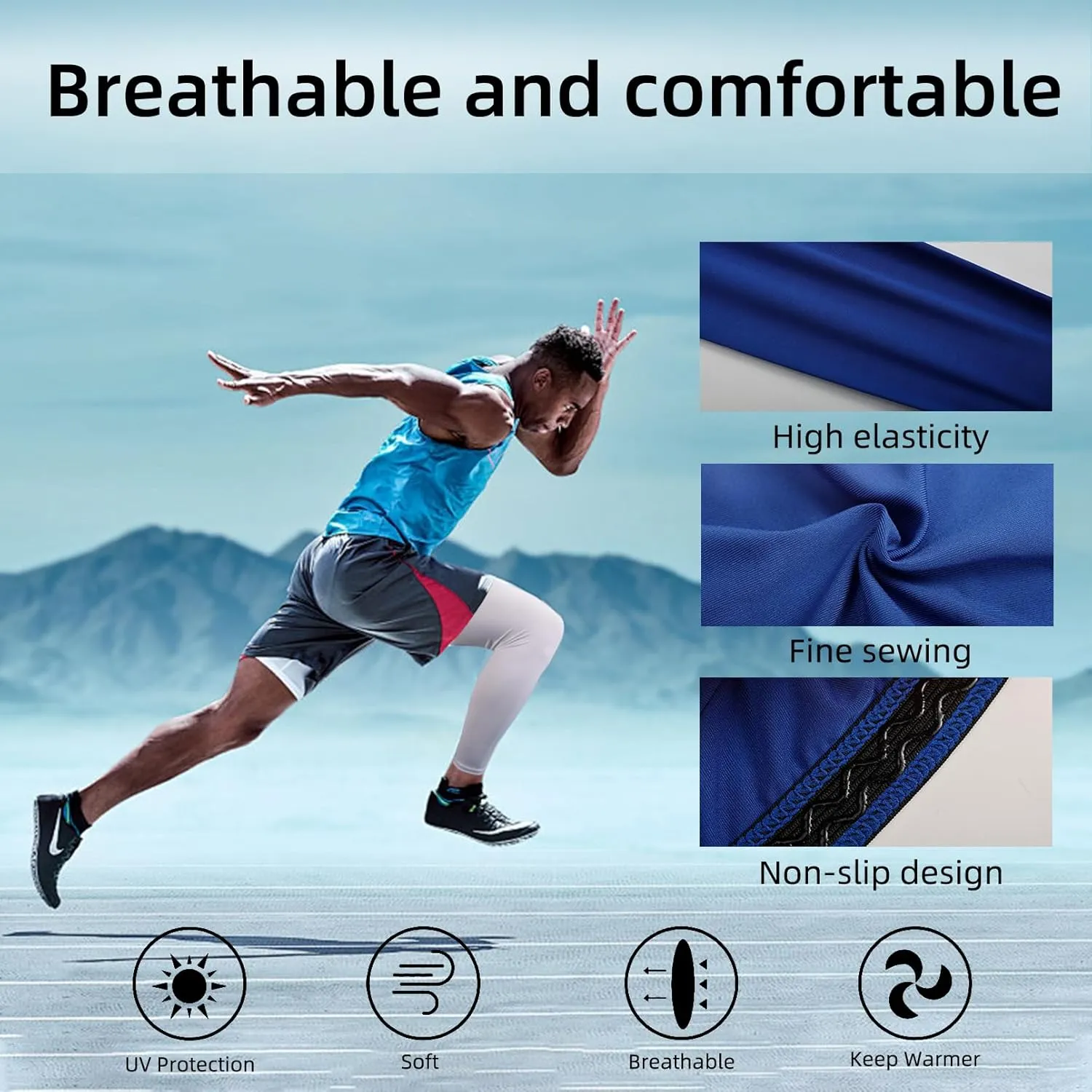 4Pairs Kids Leg Sleeves,Long Compression Leg Sleeves,Non Slip UV Protection Full Length Leg Sleeves for Kids Boy Girl