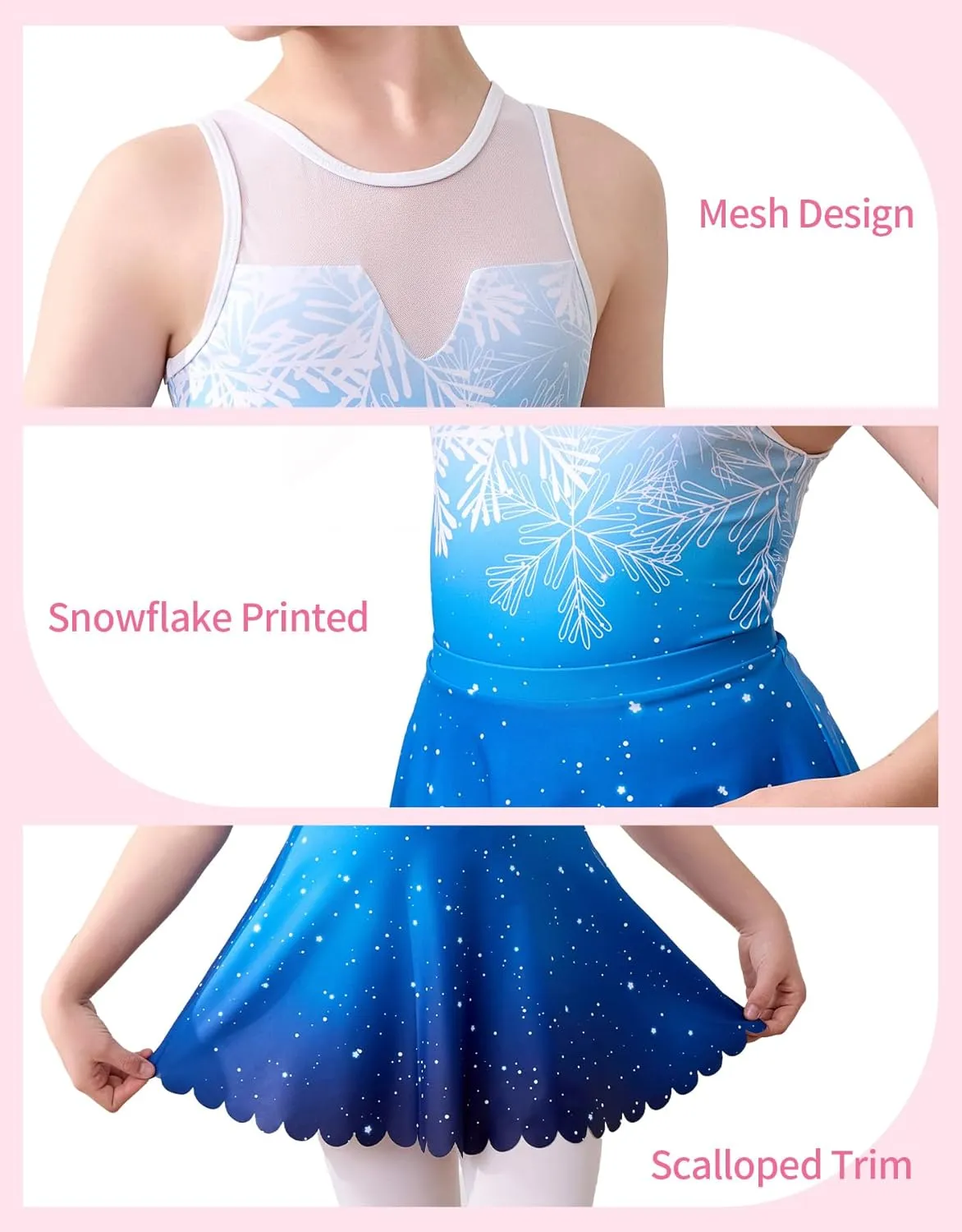 beautyin Gymnastics Leotards for Girls with Skirt Sleeveless Ballet Dance Dress Outfit 4-10 Years