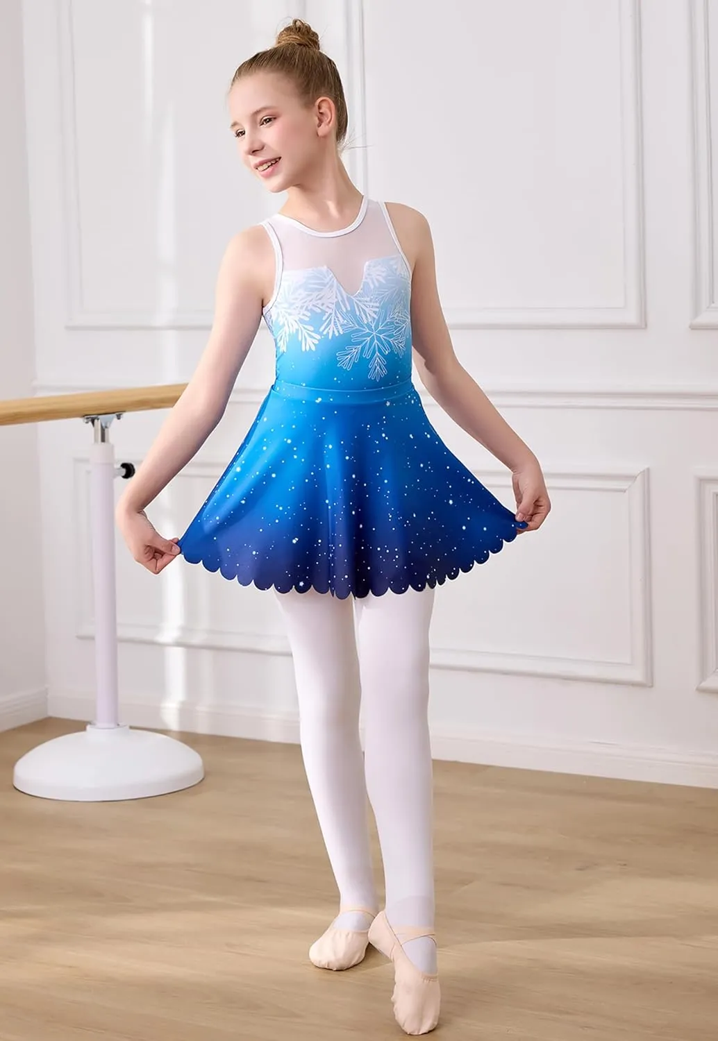 beautyin Gymnastics Leotards for Girls with Skirt Sleeveless Ballet Dance Dress Outfit 4-10 Years