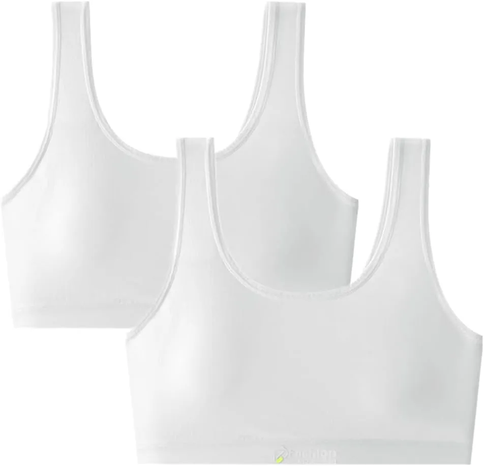 Big Girls' Sports Bra with Breathable Pads Teens Cotton Training Bras