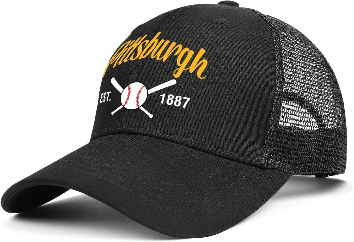 Black Cap Men Women Mesh Baseball Hat Embroidered Trucker Hats Youth Apparel Gifts Snapback Caps