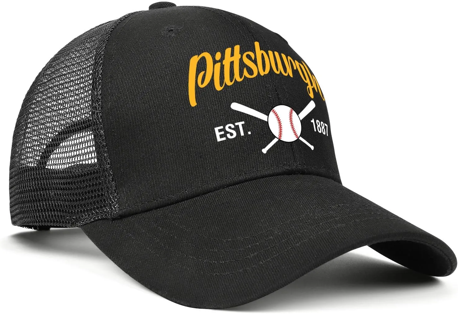 Black Cap Men Women Mesh Baseball Hat Embroidered Trucker Hats Youth Apparel Gifts Snapback Caps