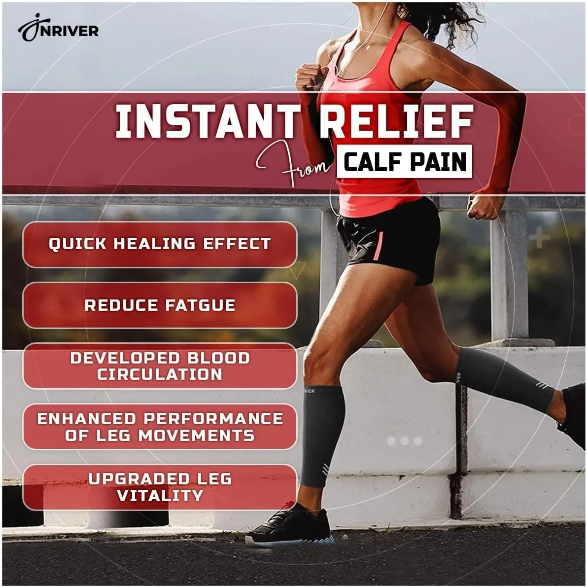 Calf Compression Sleeves For Men And Women - Shin Splint Compression Sleeve - Calf Brace Running, Cycling, Football