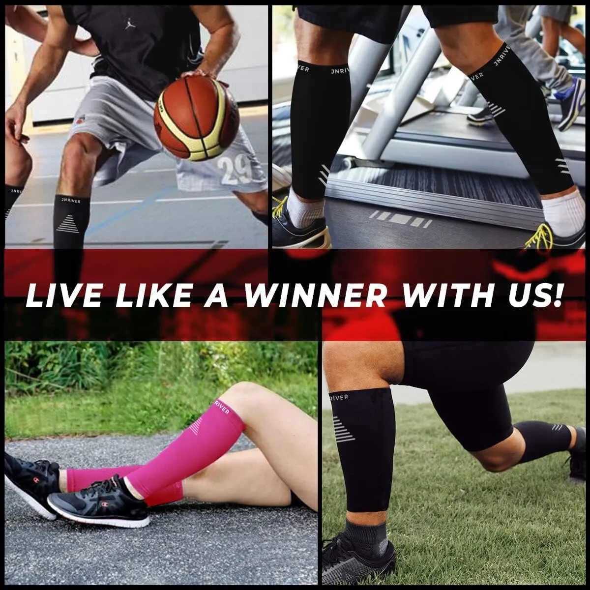 Calf Compression Sleeves For Men And Women - Shin Splint Compression Sleeve - Calf Brace Running, Cycling, Football