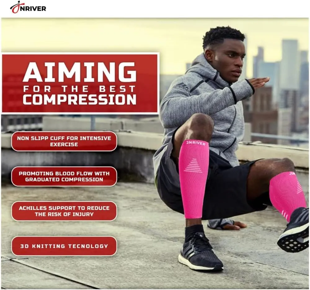 Calf Compression Sleeves For Men And Women - Shin Splint Compression Sleeve - Calf Brace Running, Cycling, Football