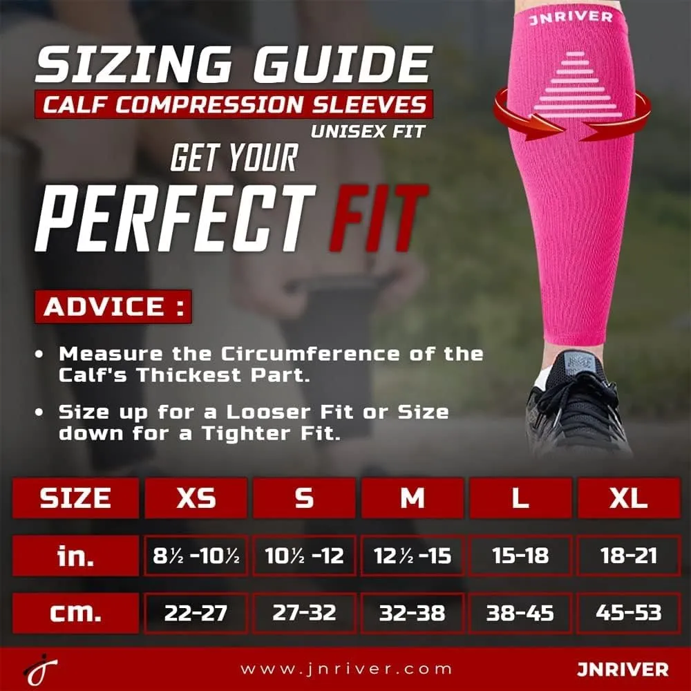 Calf Compression Sleeves For Men And Women - Shin Splint Compression Sleeve - Calf Brace Running, Cycling, Football