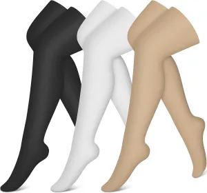 CHARMKING Compression Socks (3 Pairs) Knee High Compression Sock for Women & Men Stockings for Running, Cycling,Athletic