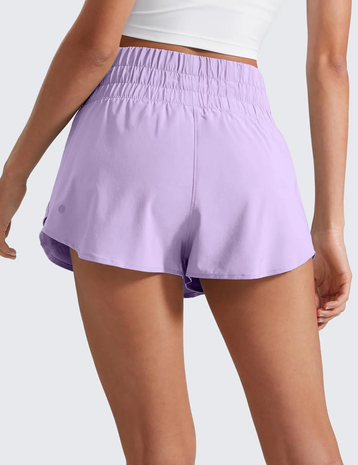 CRZ YOGA Athletic Shorts for Women High Waisted Flowy Ruffle Skirt Overlay for Workout Running Tennis with Zip Pocket