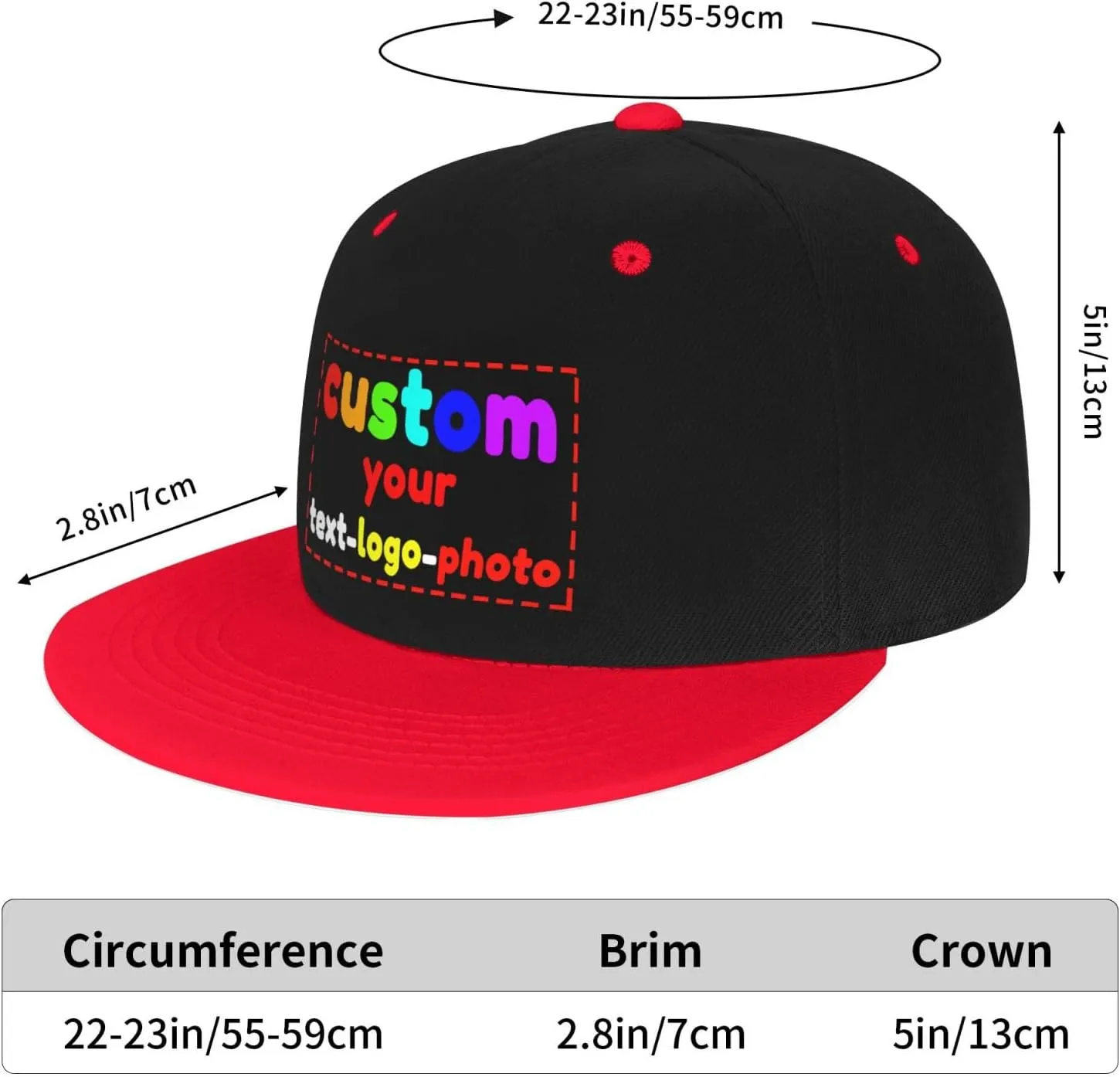 Custom Hats for Men Women Visor Basrball Cap Trucker Cap Snapback hat Add Your Text/Logo/Photo/Picture Adjustable