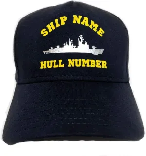 Customized Navy Ball Cap with Your Ship's Name and Number