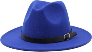 Fashion Men Fedoras Women's Jazz Hat Spring Black Woolen Blend Fedora Hat Outdoor Casual Hat