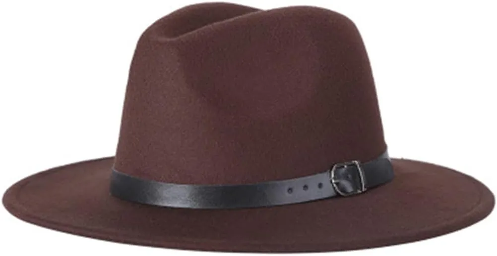 Fashion Men Fedoras Women's Jazz Hat Spring Black Woolen Blend Fedora Hat Outdoor Casual Hat