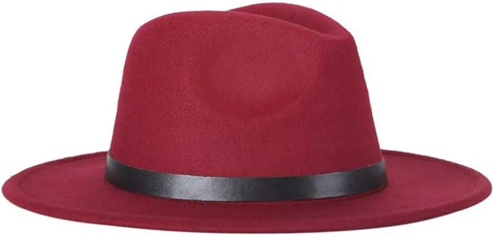 Fashion Men Fedoras Women's Jazz Hat Spring Black Woolen Blend Fedora Hat Outdoor Casual Hat