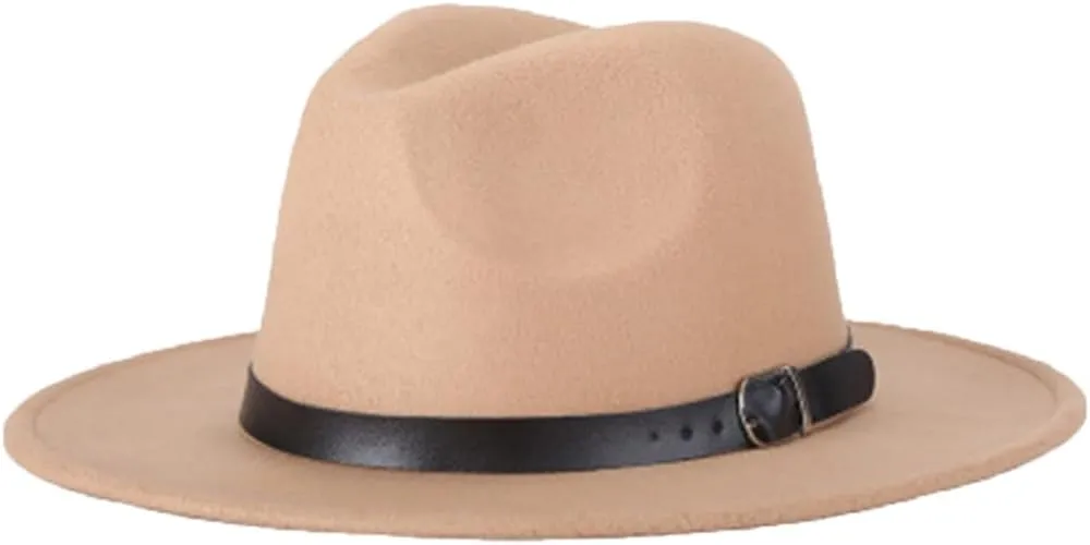 Fashion Men Fedoras Women's Jazz Hat Spring Black Woolen Blend Fedora Hat Outdoor Casual Hat