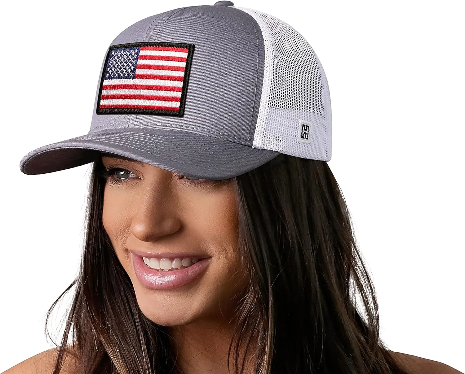 HAKA American Flag Hat, USA Trucker Hat for Men & Women, Adjustable Baseball Cap, Mesh Snapback, Durable Outdoor Hat