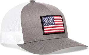 HAKA American Flag Hat, USA Trucker Hat for Men & Women, Adjustable Baseball Cap, Mesh Snapback, Durable Outdoor Hat