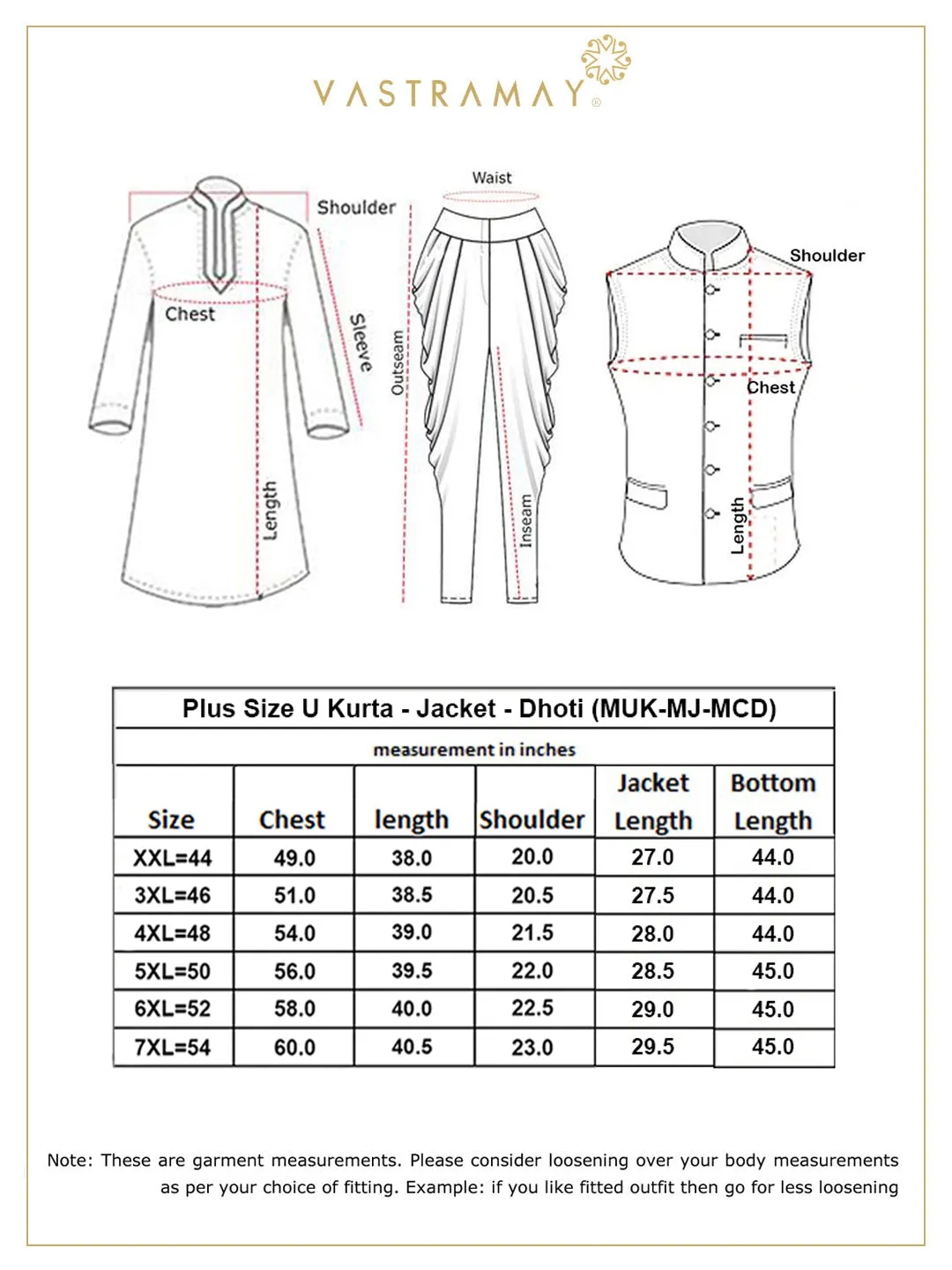 Jashvi Men's Plus Size Rose Gold, Navy Blue and Maroon Silk Blend Jacket Kurta Dhoti Pant Set