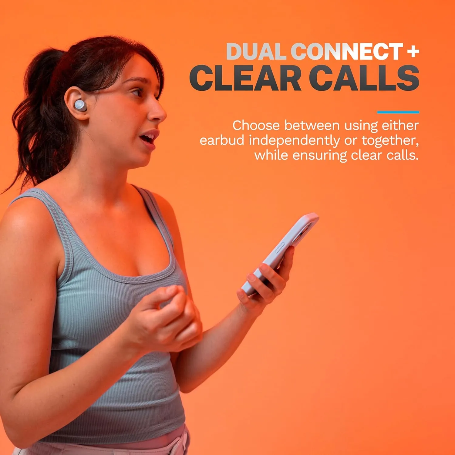 JLab Go Pop  True Wireless Bluetooth Earbuds & Charging Case - Light Blue, App Support, Dual Connect, IPX4 Sweat Resistance, Bluetooth 5 Connection, 3 EQ Sound Settings Signature, Balanced, Bass Boost