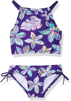 Kanu Surf Girls' Daisy UPF 50 Beach Sport Halter Tankini 2-Piece Swimsuit
