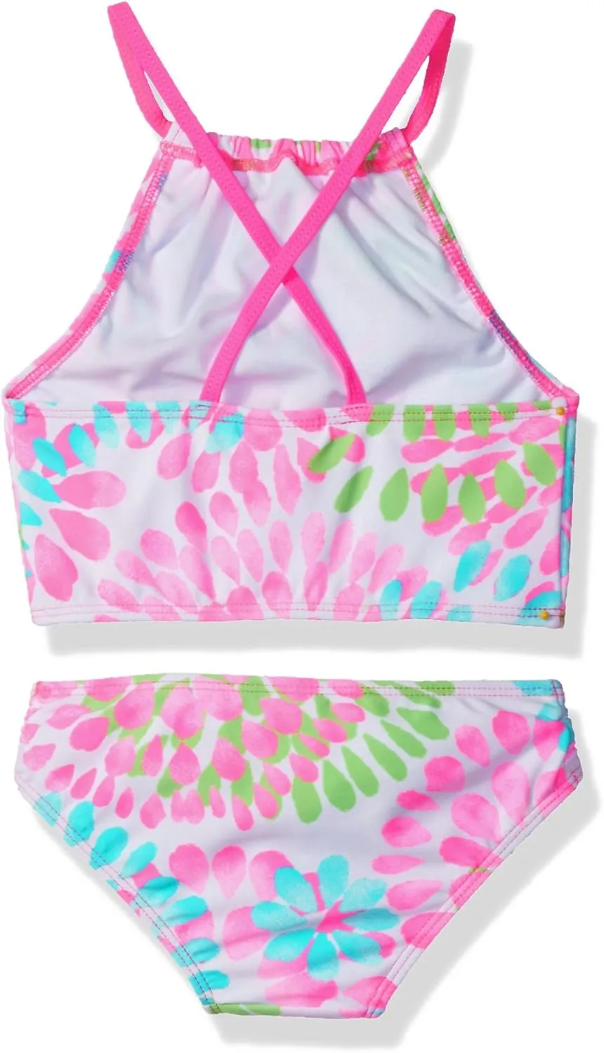 Kanu Surf Girls' Daisy UPF 50 Beach Sport Halter Tankini 2-Piece Swimsuit