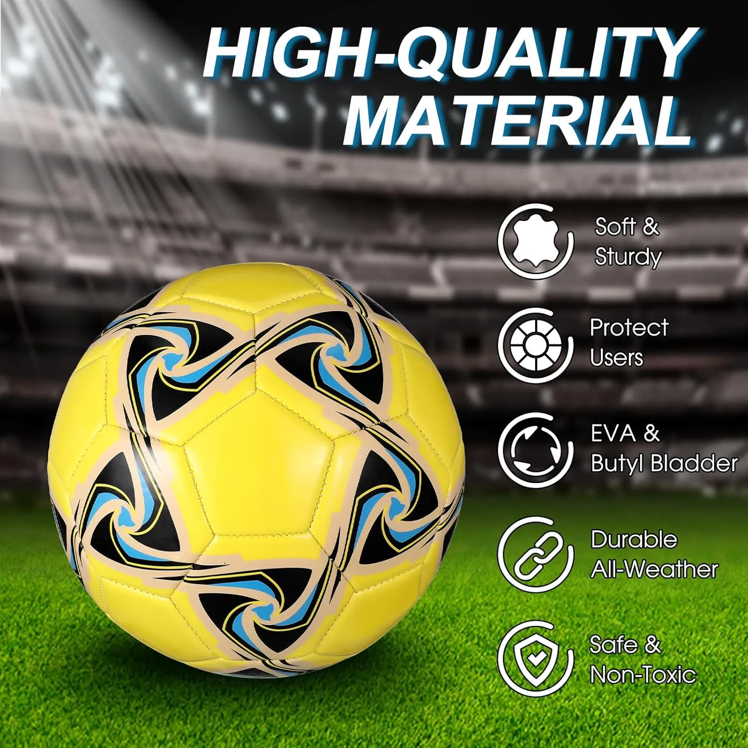 Lenwen 12 Pcs Soccer Balls with Pump Bulk Official Size 5 4 3 Kids Teen Adult Indoor Outdoor Sports Soccer Ball Toddler Youth Gift for Training Game Practice Back to School