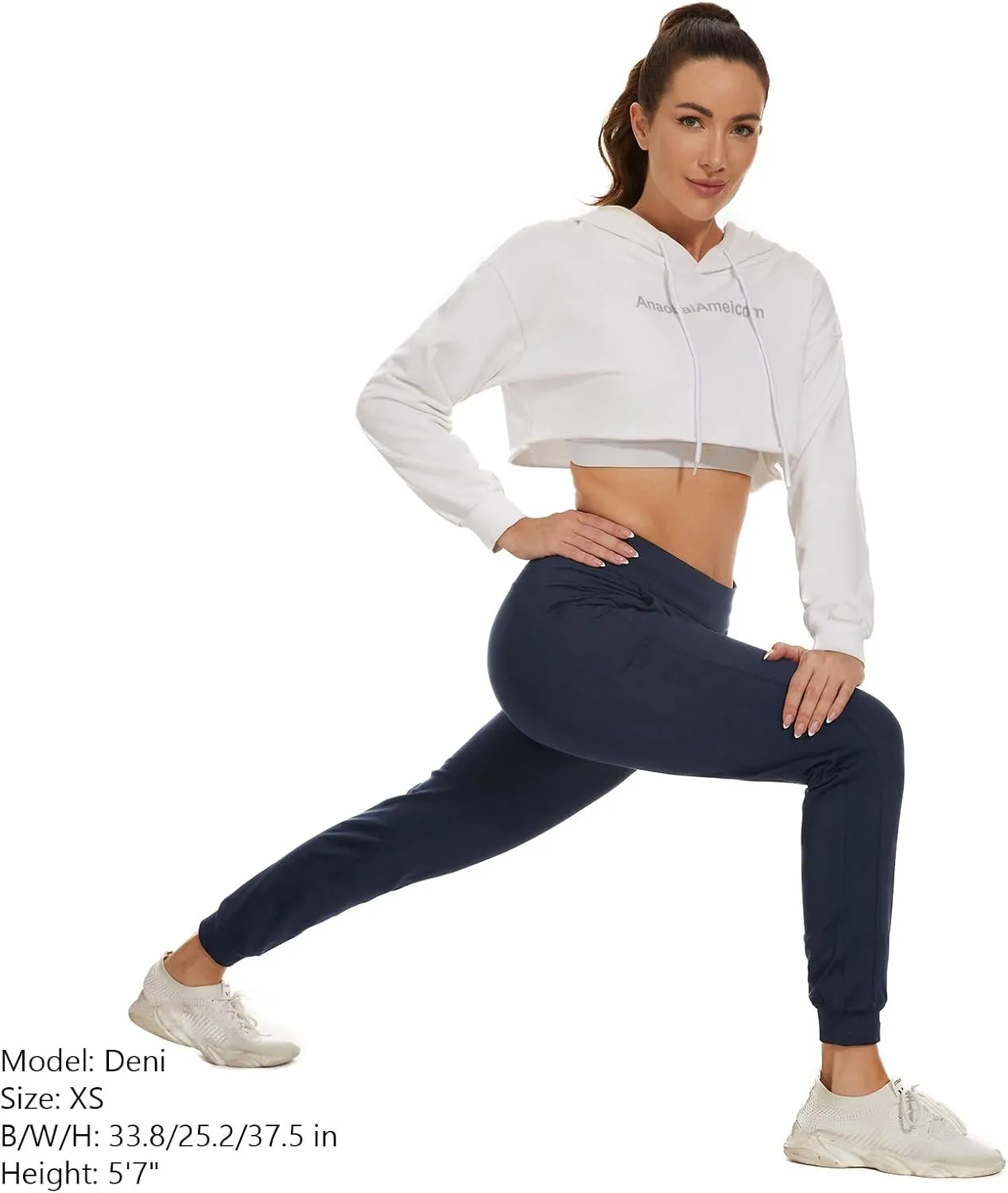 Lightbare Womens Fleece Lined Joggers Pants Thermal Stretchy Water Resistant Sweatpants with Pockets for Athletic Winter