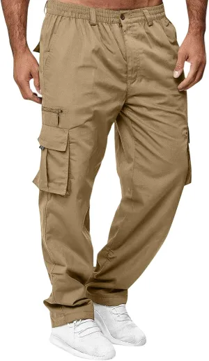 Men's Casual Cargo Sweatpants Waist Drawstring Joggers Hiking Tactical Pants for Men with Pockets Work Outdoor
