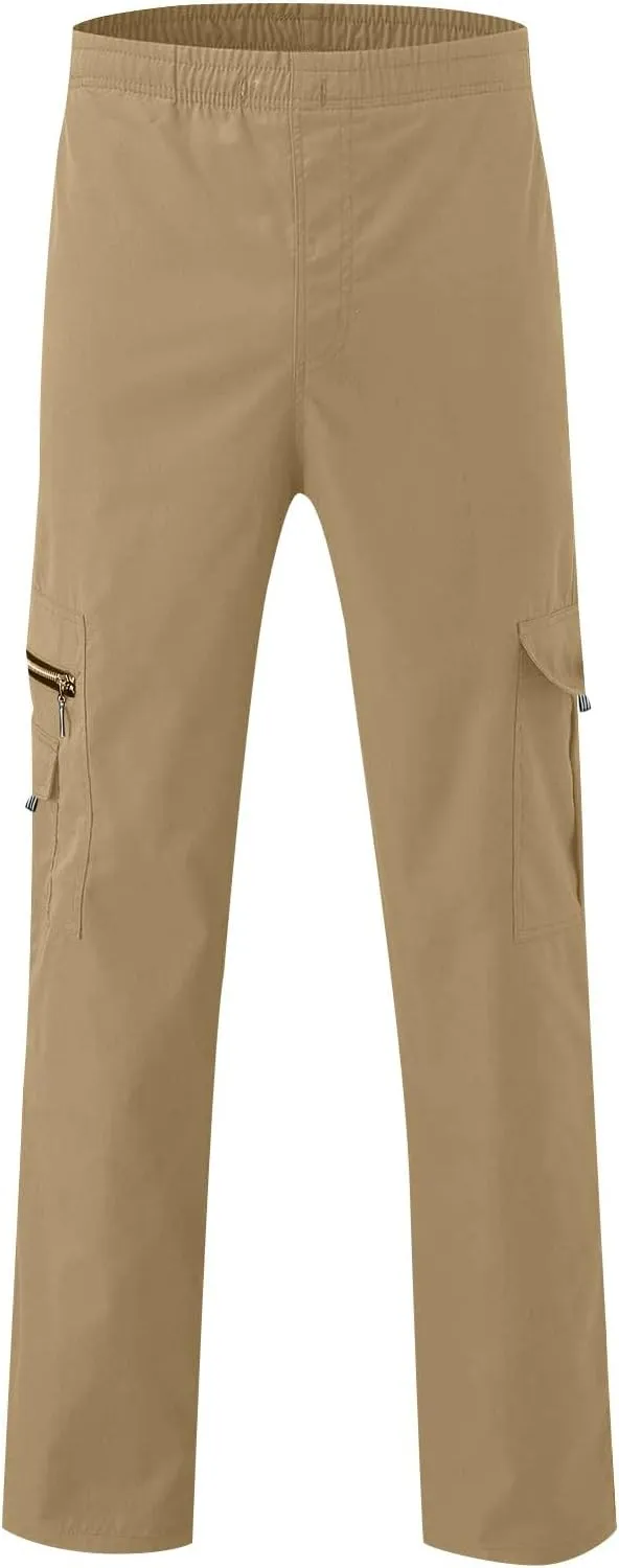 Men's Casual Cargo Sweatpants Waist Drawstring Joggers Hiking Tactical Pants for Men with Pockets Work Outdoor