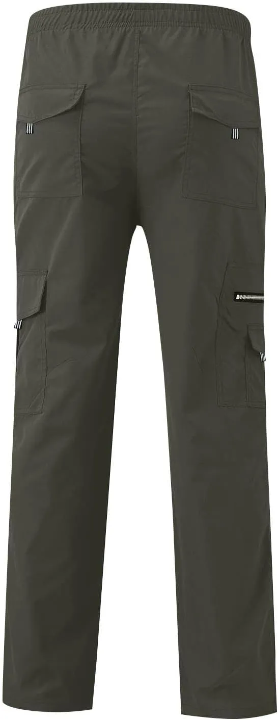 Men's Casual Cargo Sweatpants Waist Drawstring Joggers Hiking Tactical Pants for Men with Pockets Work Outdoor