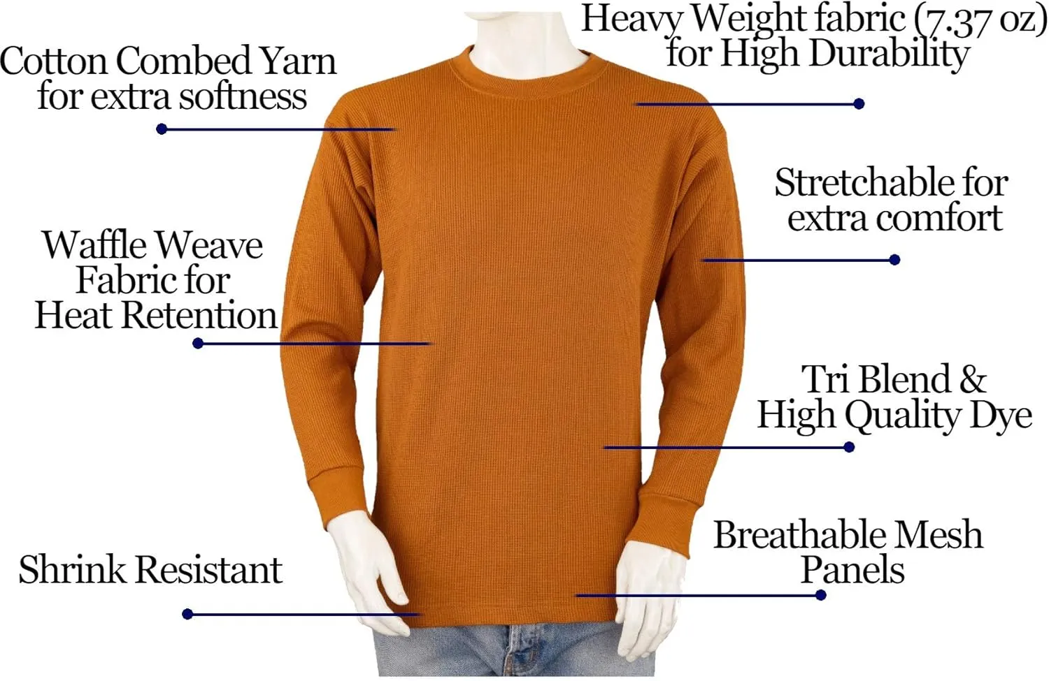 Men's Thermal Shirt - Heavy Weight - Big and Tall - TCLS