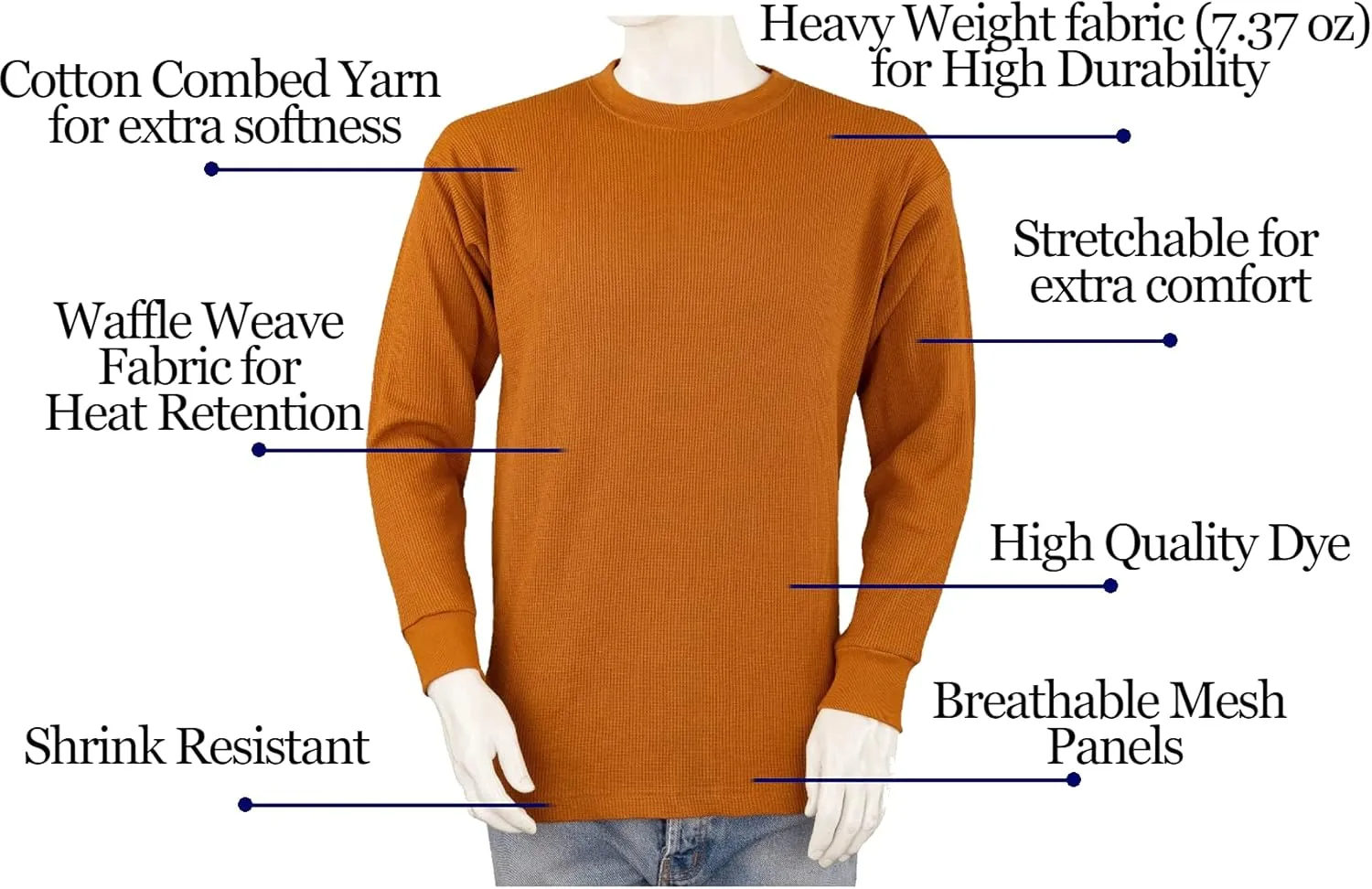 Men's Thermal Shirt - Heavy Weight - Big and Tall - TCLS