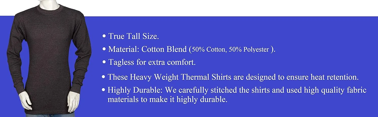 Men's Thermal Shirt - Heavy Weight - Big and Tall - TCLS