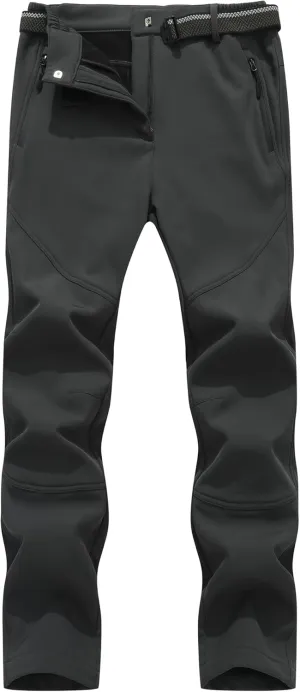 MOERDENG Women's Insulated Snow Ski Pants Waterproof Hiking Pants Fleece Lined Winter Warm Softshell Pants