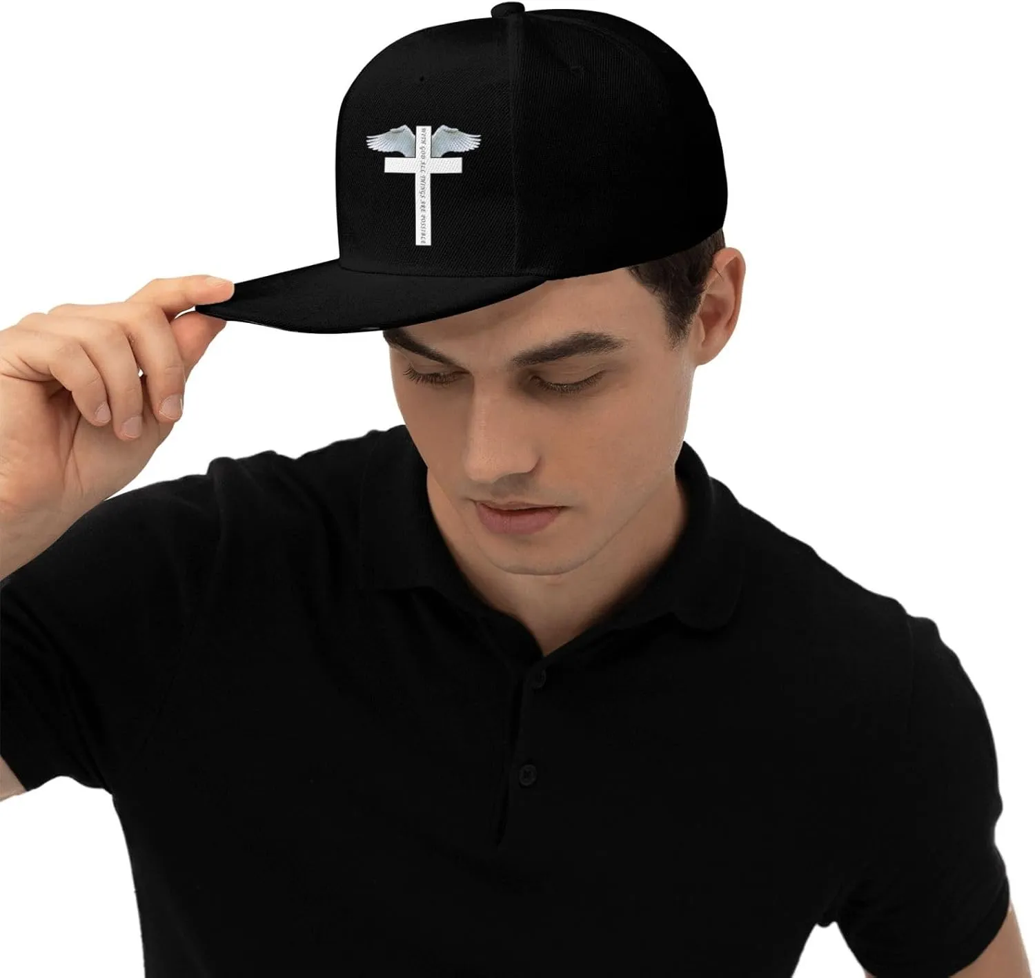 Outdoor Snapback Trucker Dad Hat for Men Women, Sports Adjustable Flat Bill Brim Baseball Cap