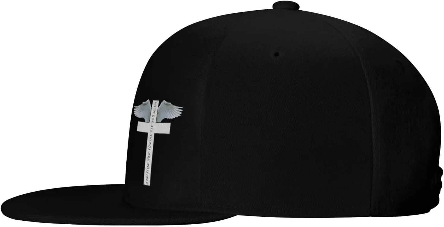 Outdoor Snapback Trucker Dad Hat for Men Women, Sports Adjustable Flat Bill Brim Baseball Cap
