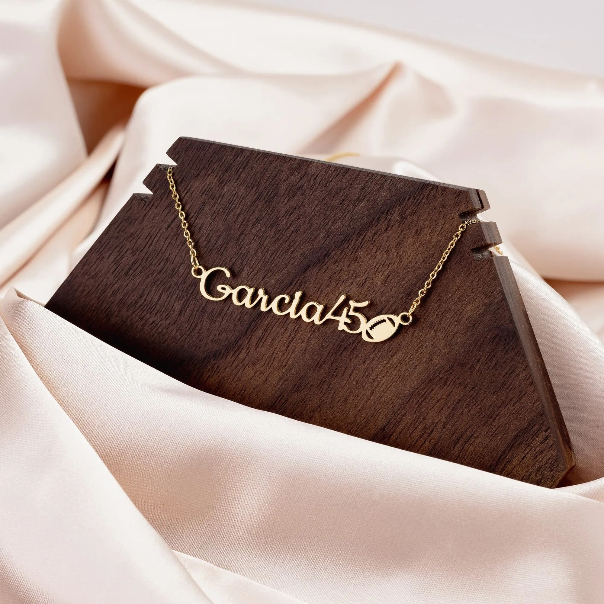 Personalized Sports Mom 18k Gold Necklace
