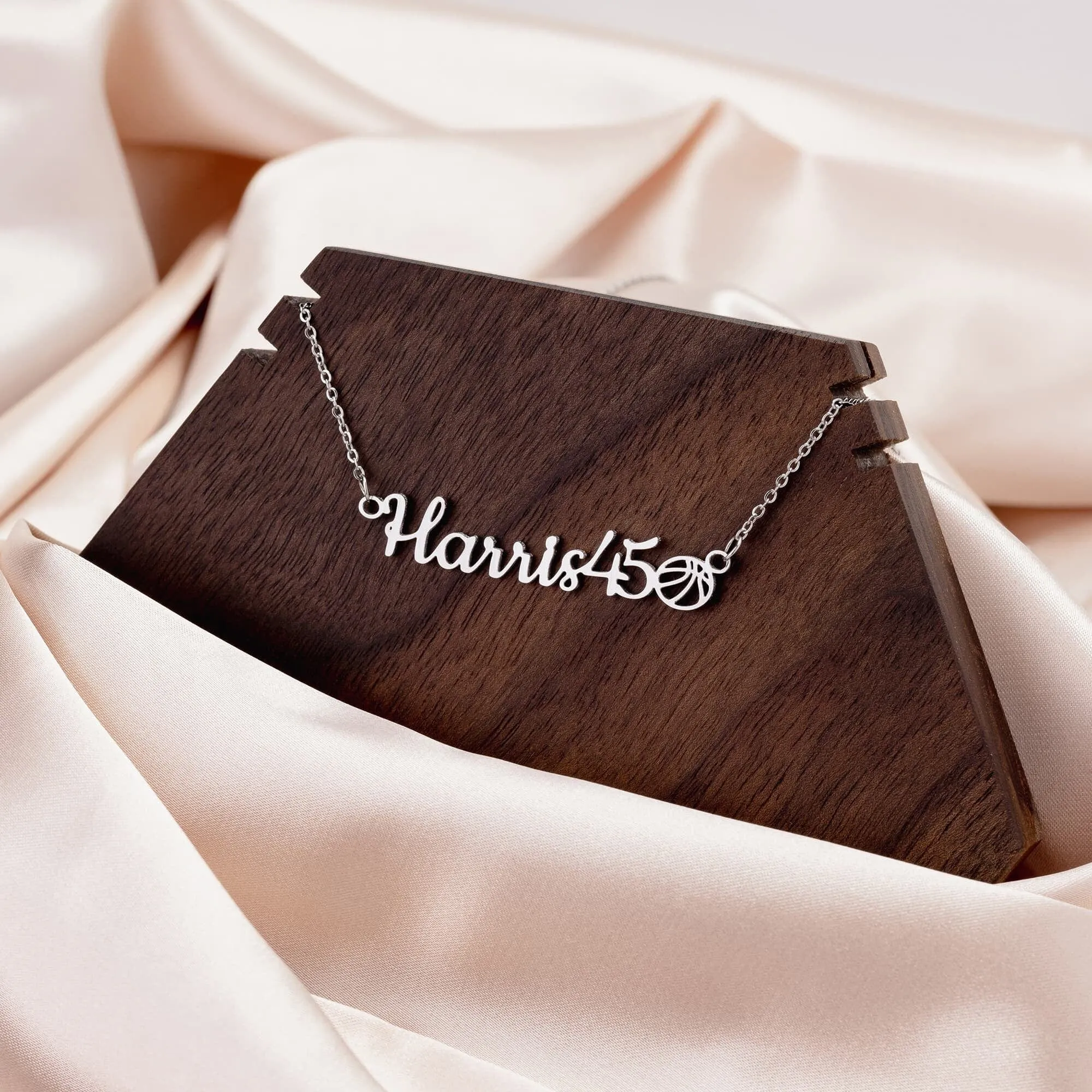 Personalized Sports Mom 18k Gold Necklace