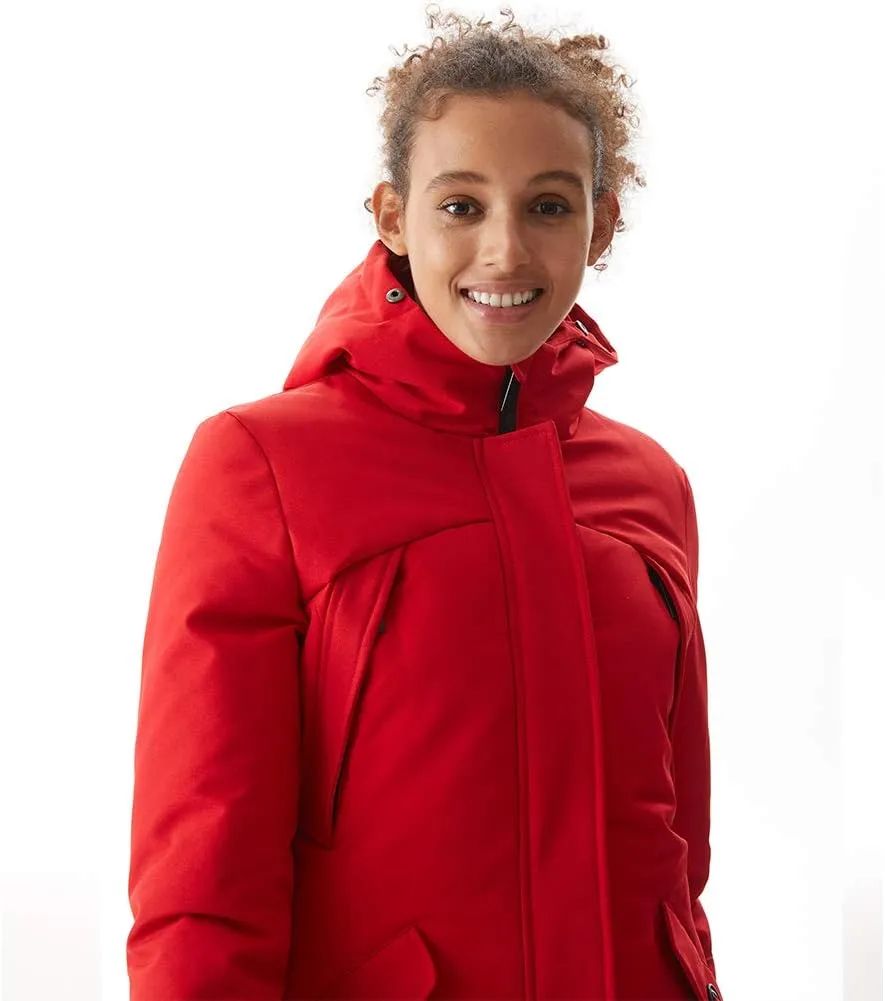 PUREMSX Winter Coat for Women, Thick Warm Fur Hood Insulated Vegan Down Padded Jacket Parka XS-XXL