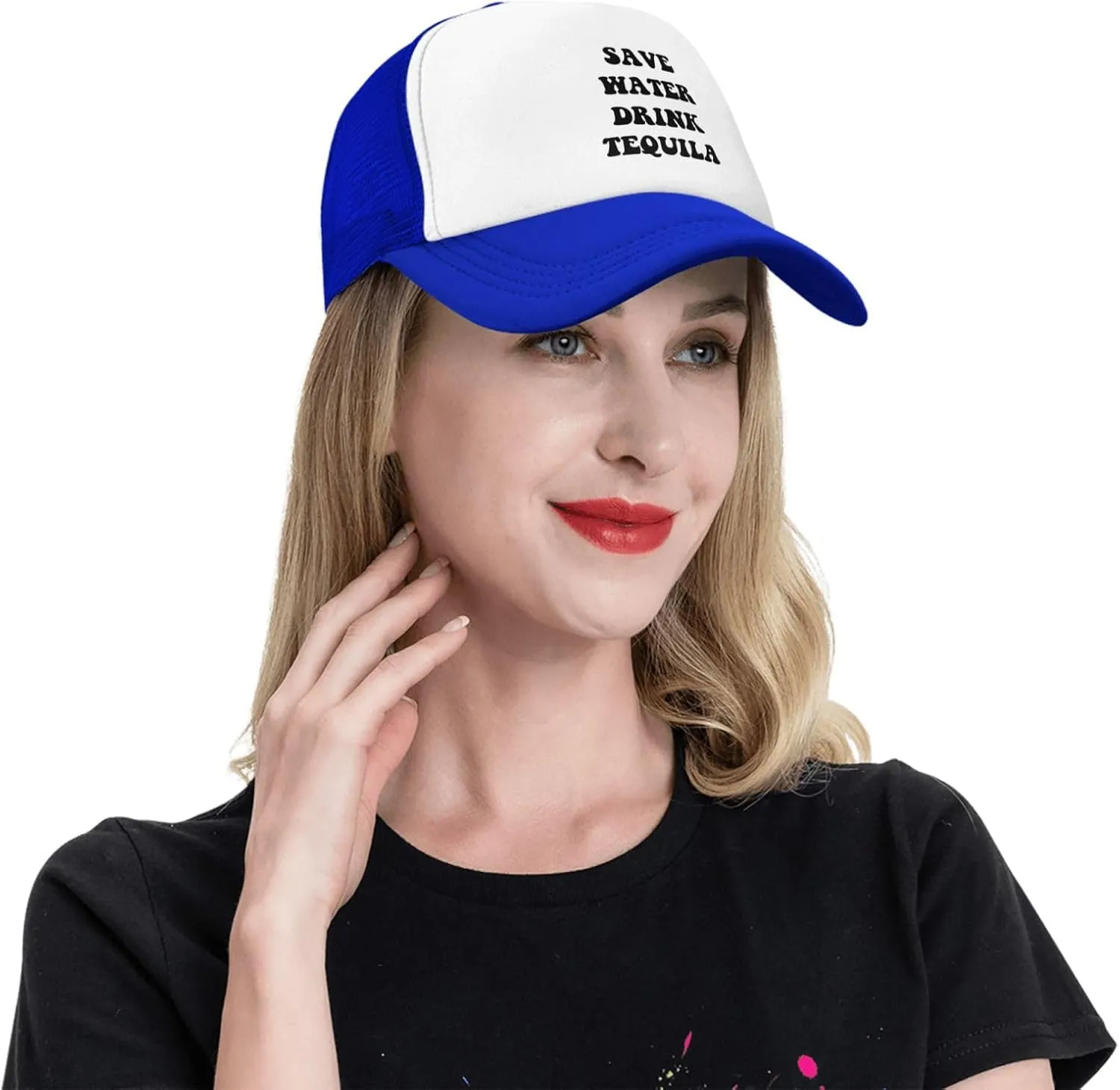 Save Water Drink Tequila Hat Funny Baseball Caps Adult Mesh Trucker Hats Adjustable Sport Cap Men Women Black
