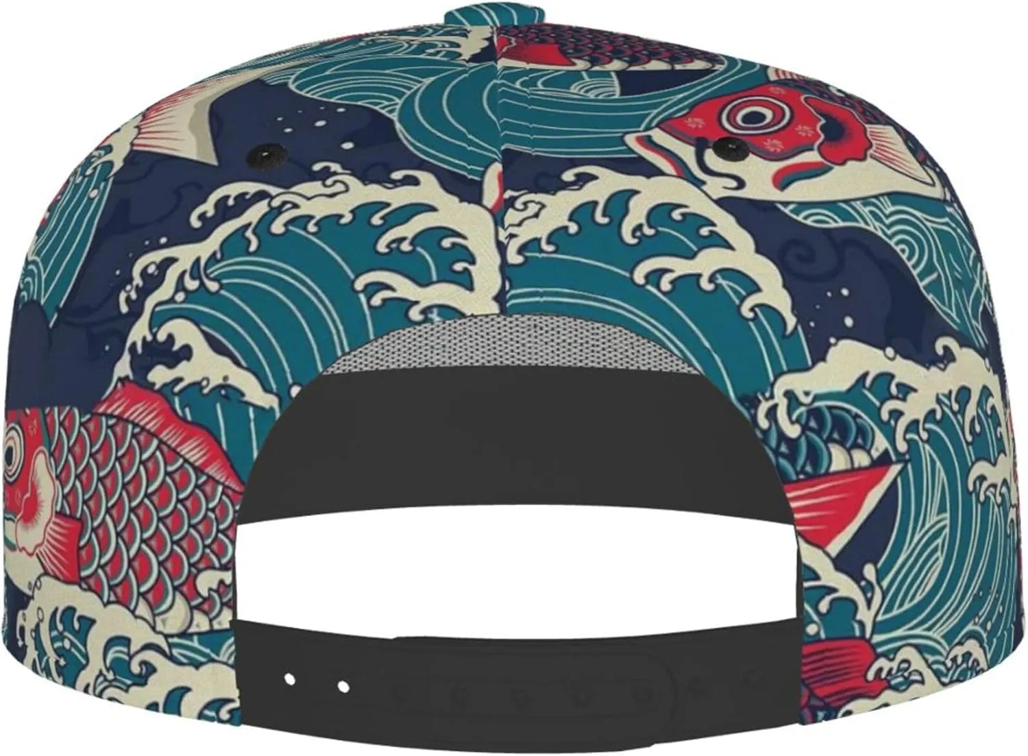 Snapback Hats for Men Women Fashion Japanese Koi Fish Baseball Cap Trucker Hat for Cycling Sports Running Golf Flat Brim Hats