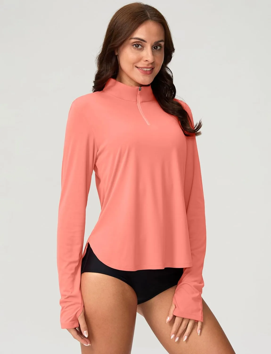 Soothfeel Women's UPF 50  Shirts Long Sleeve 1/4 Zip Pullover UV Sun Protection Golf Shirt Workout Athletic Tops for Women