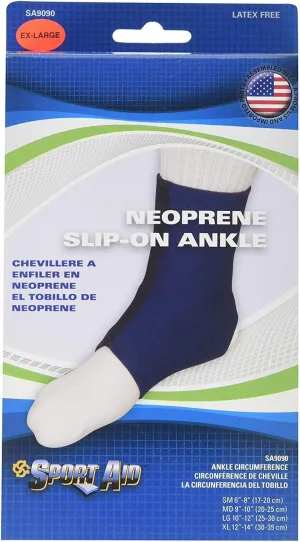 Sport Aid Neoprene Slip-On Ankle Support X-Large 1 Each (Pack of 2)