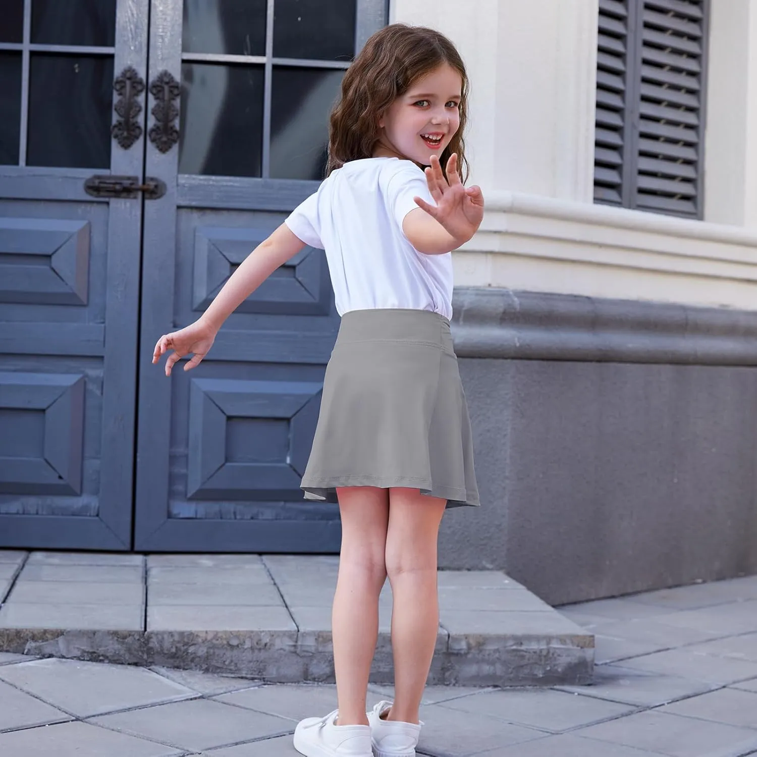 Toddler Girls Skirts Skorts Built in Shorts Baby Summer Flowy Tennis Athletic Skirts Skorts for Girls with Pockets