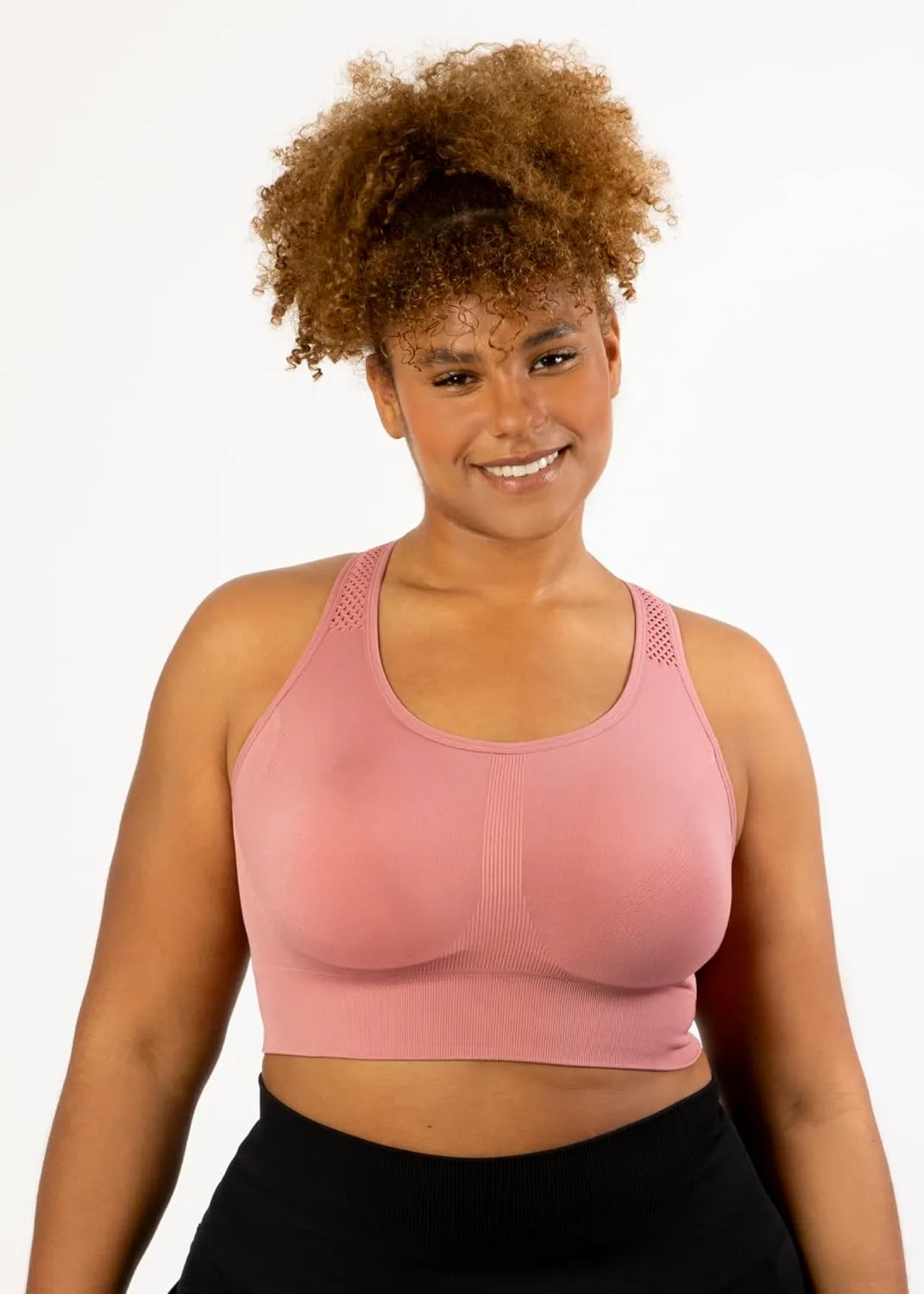 Under Control Sports Bras for Women Plus Size High Support Large Bust Racerback Padded White/Black Sport Bra Yoga Workout Bra