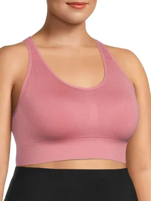 Under Control Sports Bras for Women Plus Size High Support Large Bust Racerback Padded White/Black Sport Bra Yoga Workout Bra