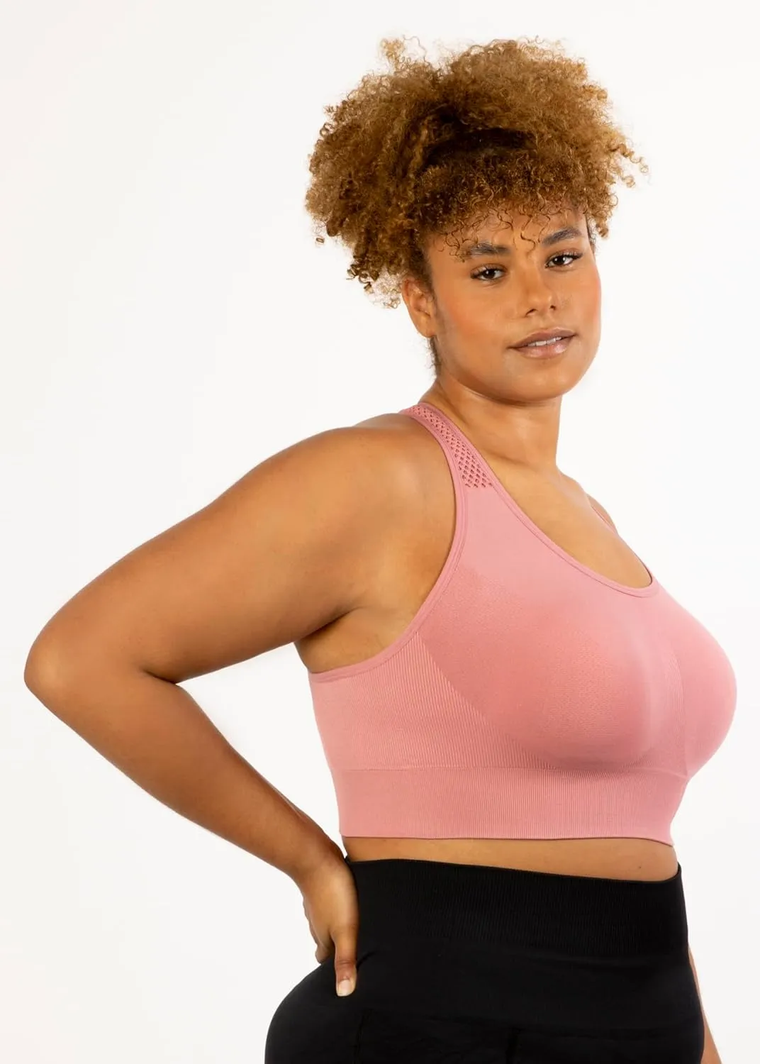Under Control Sports Bras for Women Plus Size High Support Large Bust Racerback Padded White/Black Sport Bra Yoga Workout Bra
