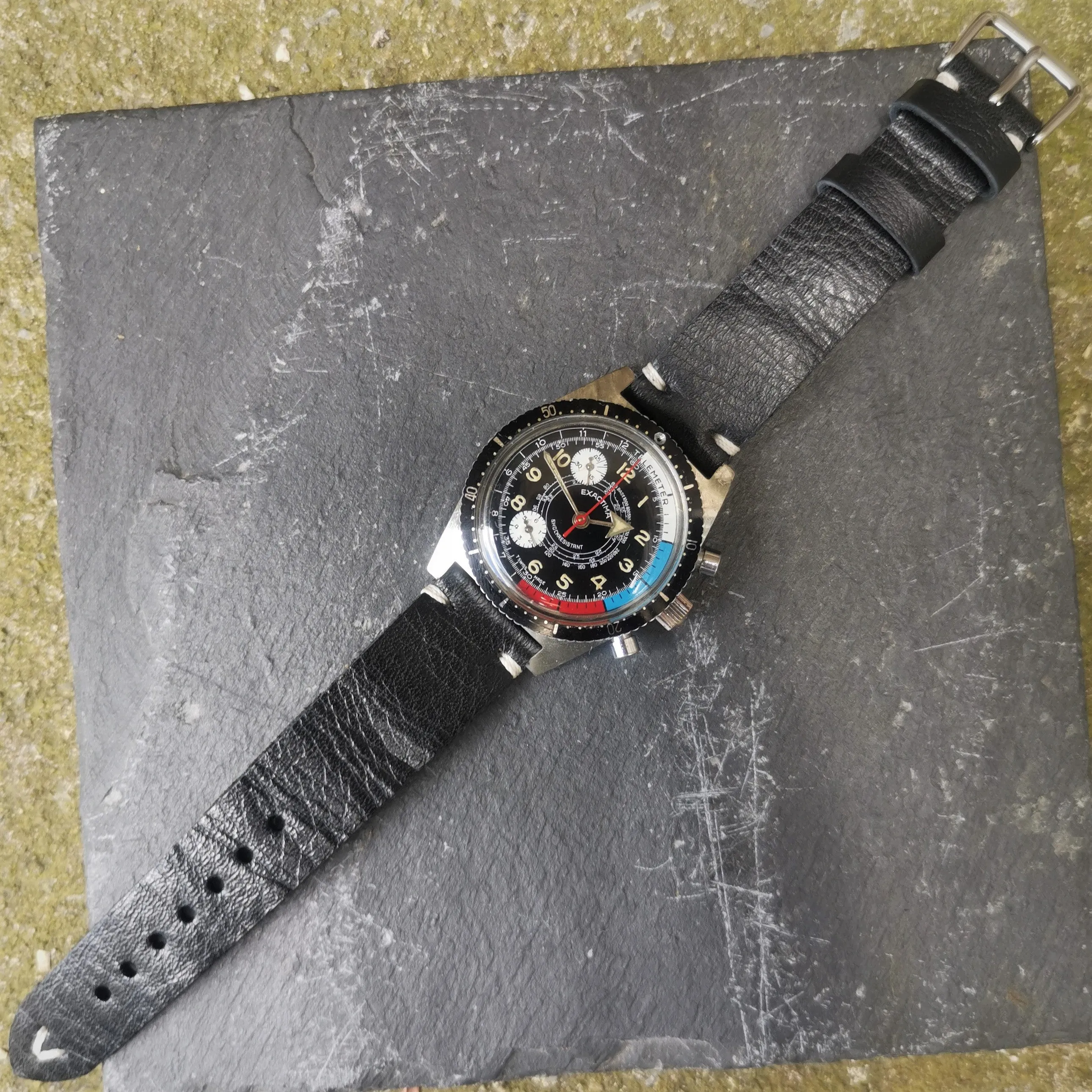 vintage Swiss EXACTIMA chronograph