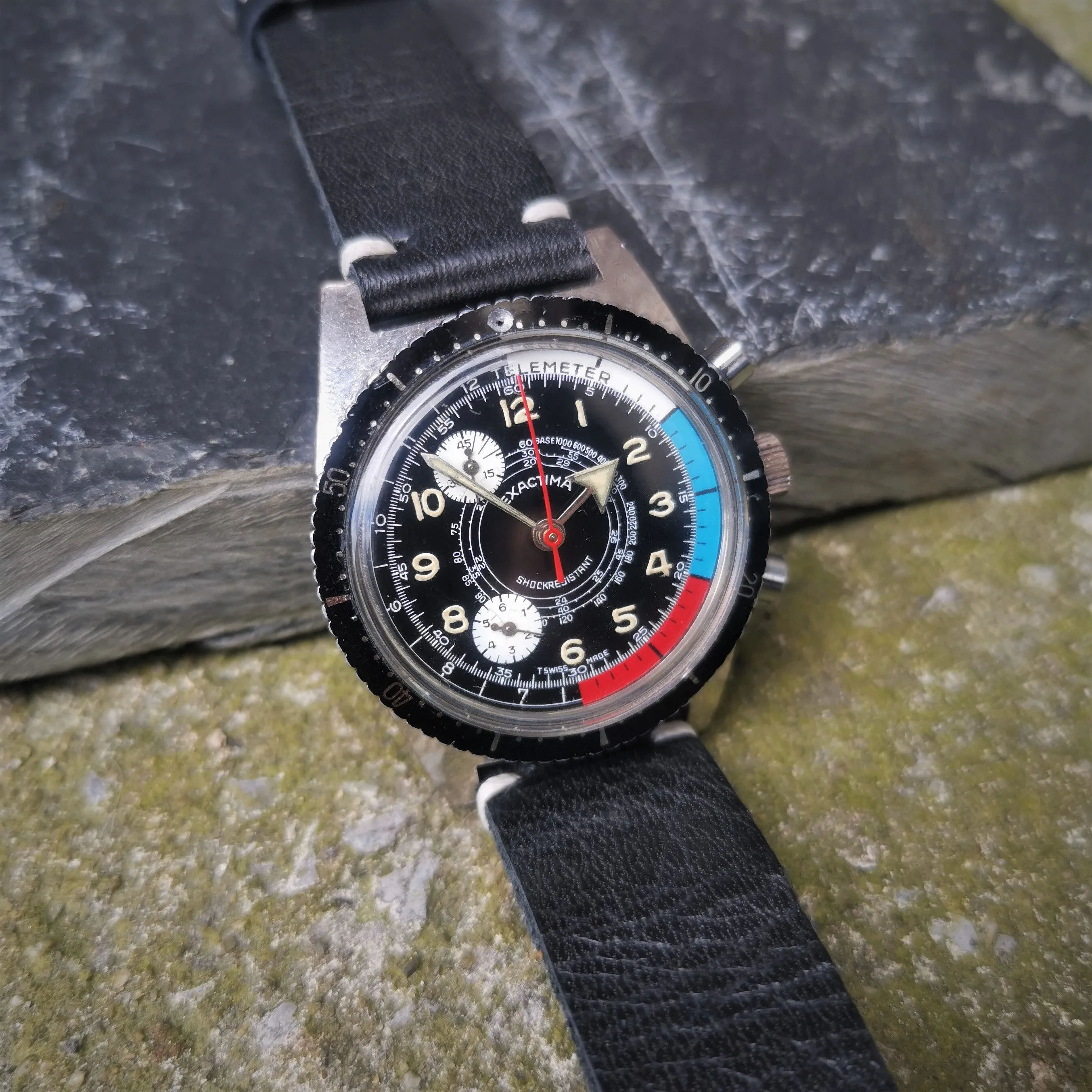 vintage Swiss EXACTIMA chronograph