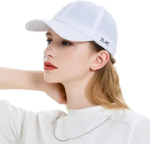 ZLYC Quick Dry Baseball Cap for Women Men Unstructured Sports Golf Tennis Hat